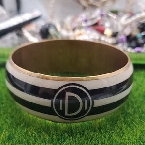 Vintage Bracelet Striped Sugar Bowl Bangle B3016